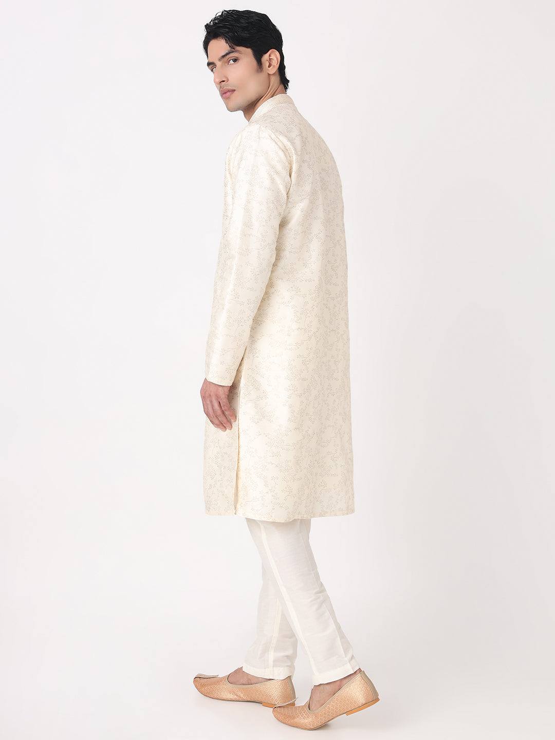 Foil Print Straight Kurta and Pjyama Set