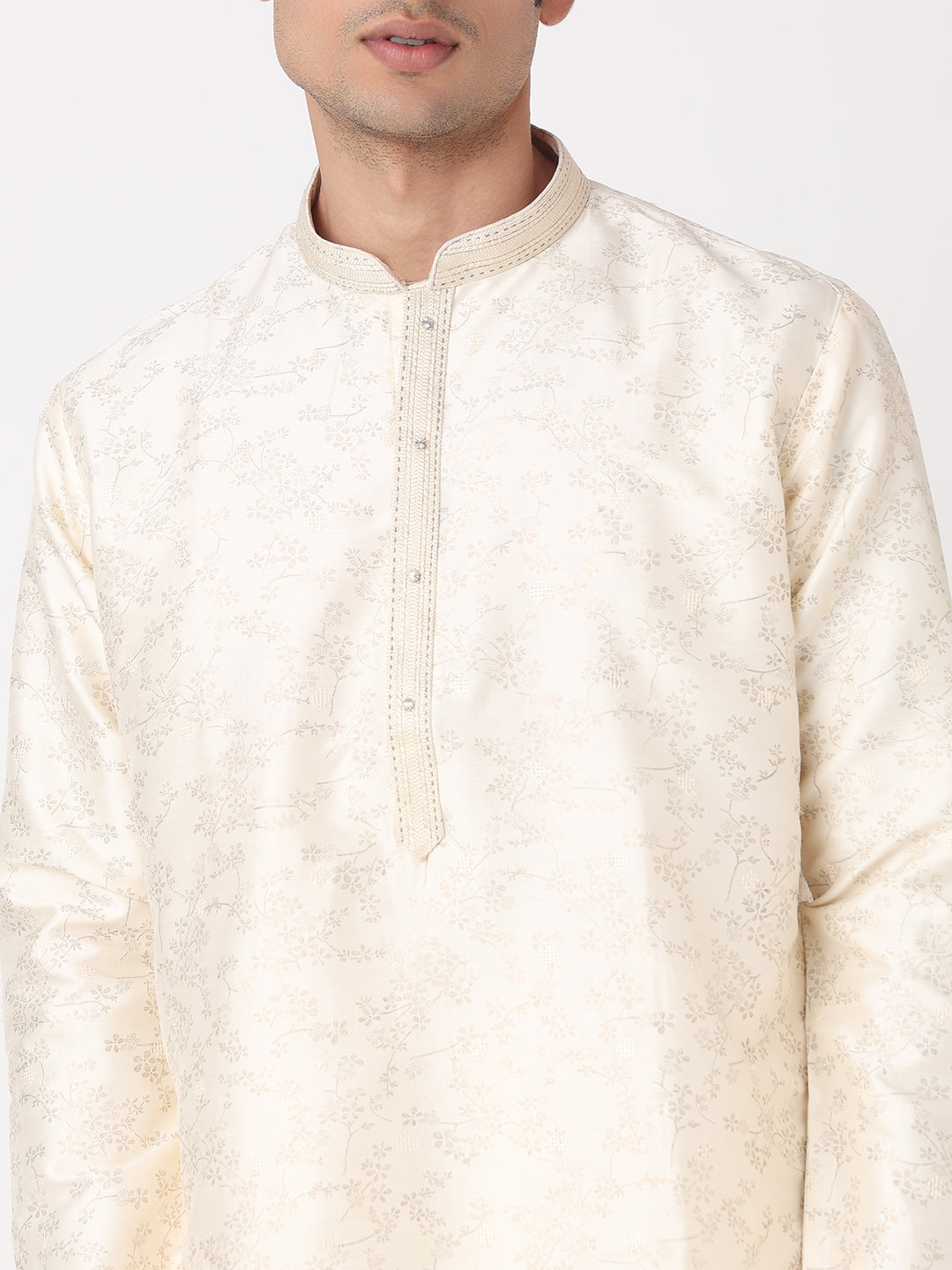 Foil Print Straight Kurta and Pjyama Set