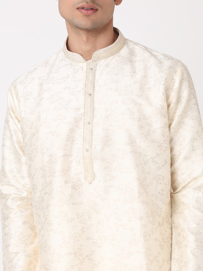Foil Print Straight Kurta and Pjyama Set