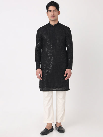 Embellished Straight Kurta and Pjyama Set