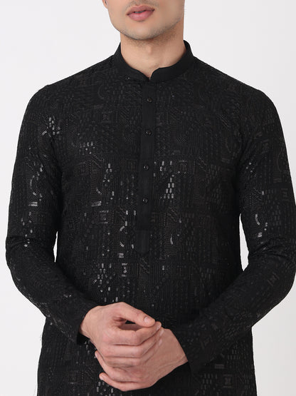 Embellished Straight Kurta and Pjyama Set