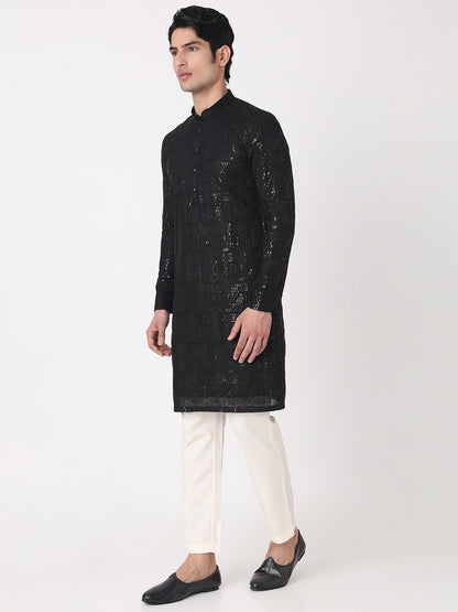 Embellished Straight Kurta and Pjyama Set
