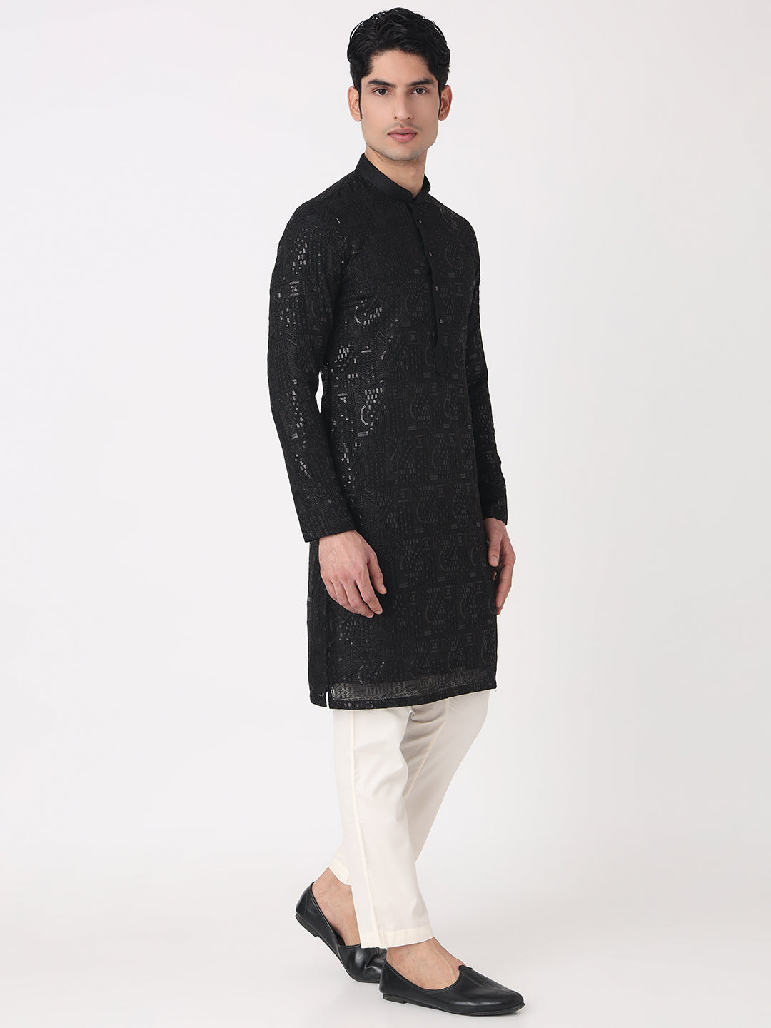 Embellished Straight Kurta and Pjyama Set