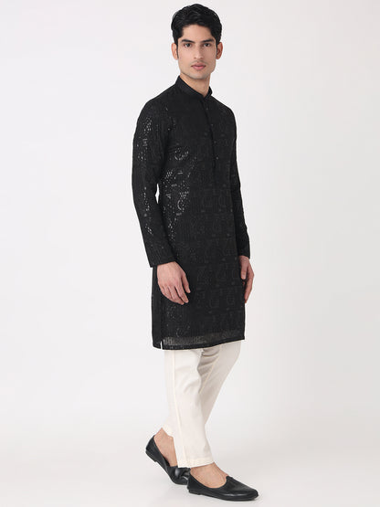 Embellished Straight Kurta and Pjyama Set
