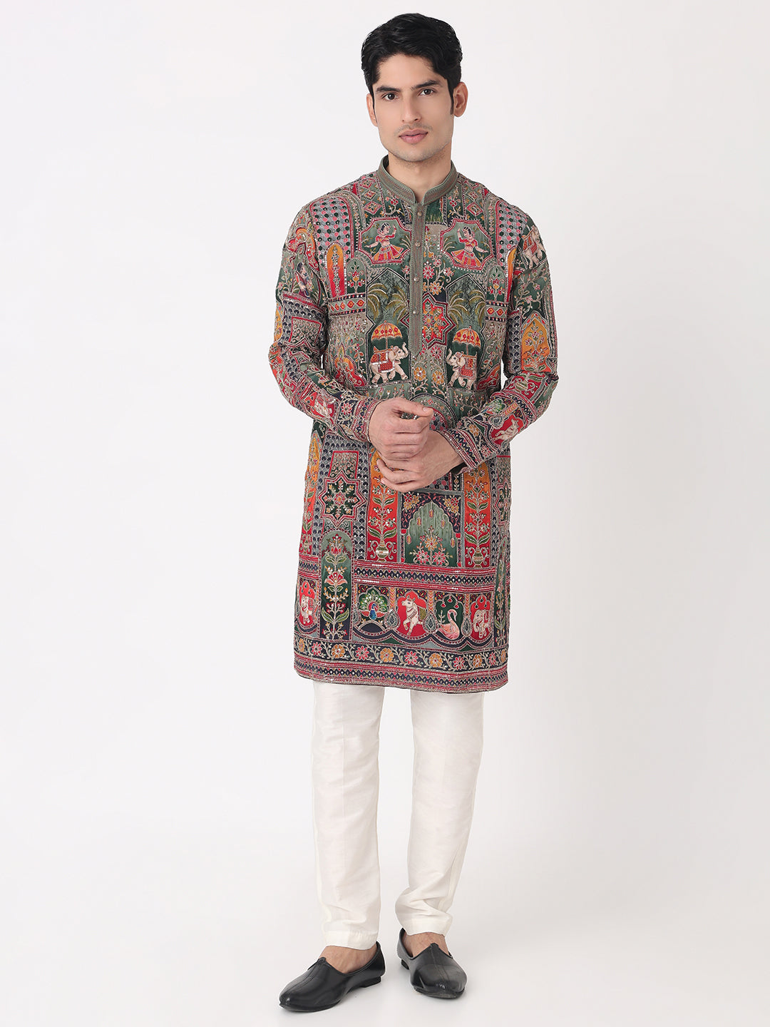 Position Print Straight Kurta and Pjyama Set
