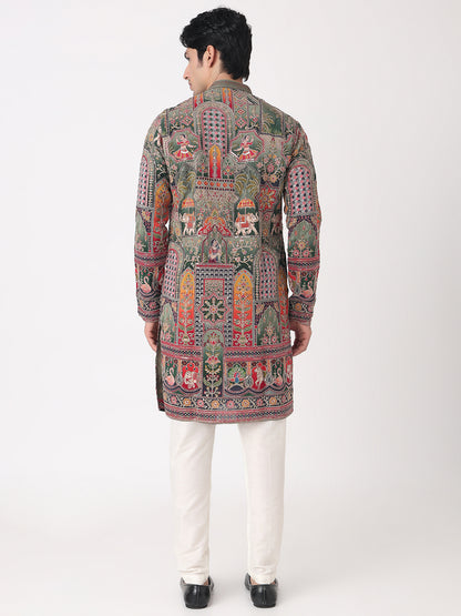 Position Print Straight Kurta and Pjyama Set