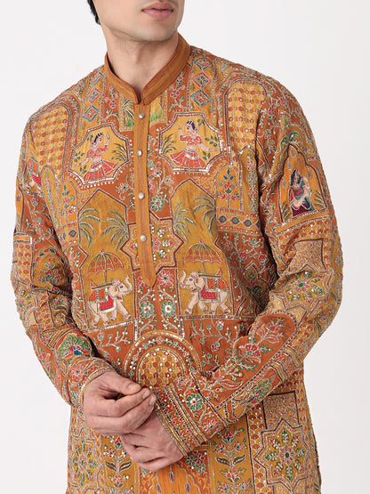 Position Print Straight Kurta and Pjyama Set