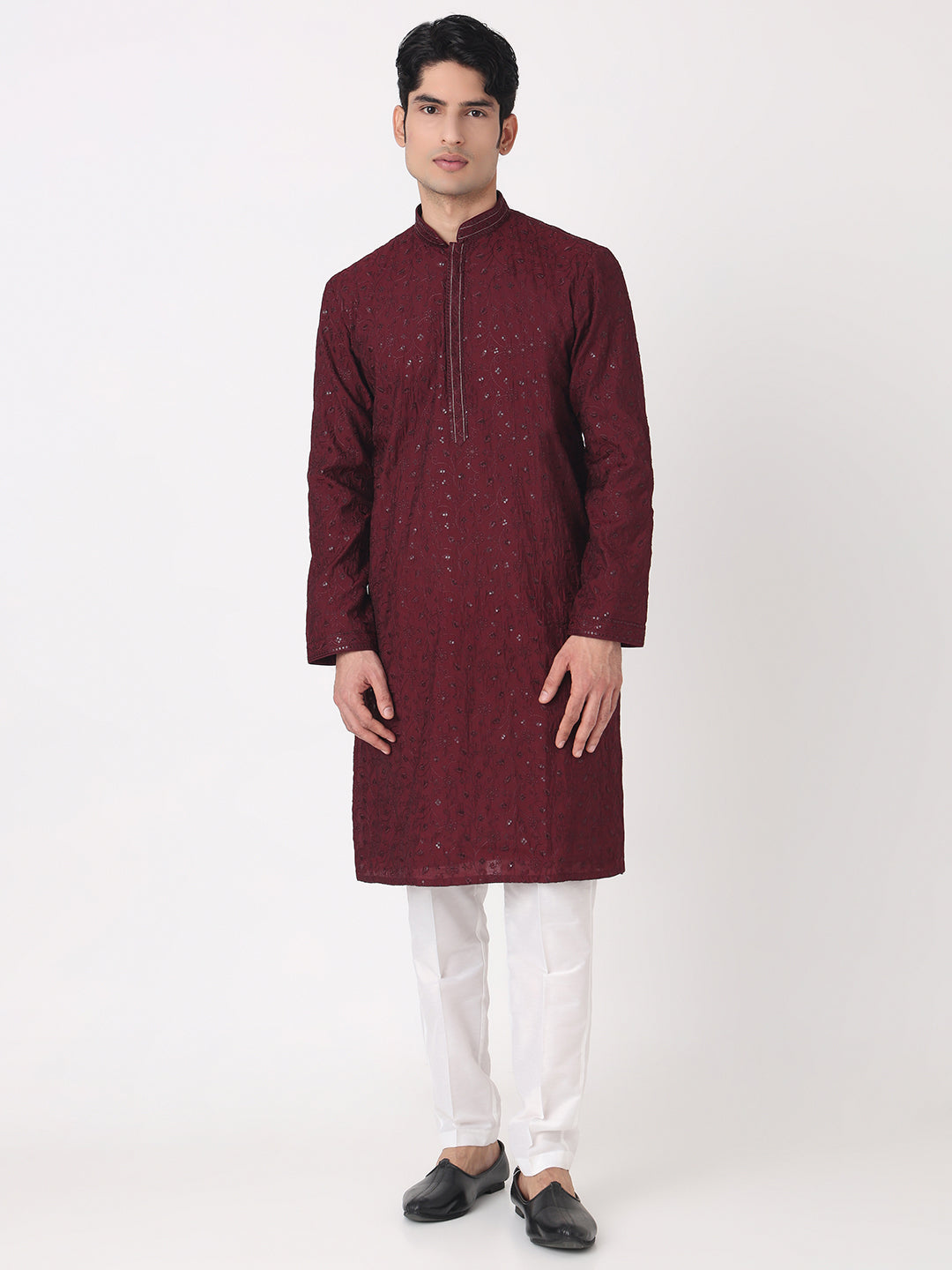 Embellished Straight Kurta and Pjyama Set