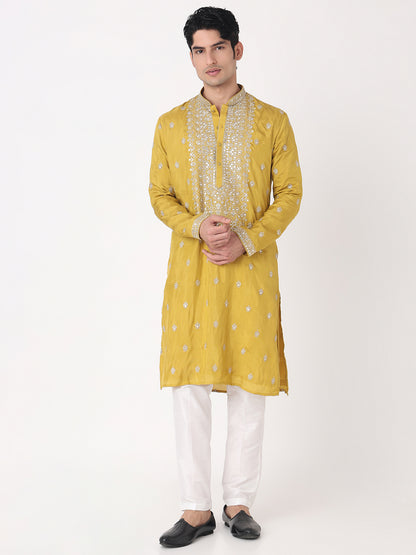 Embellished Straight Kurta and Pjyama Set
