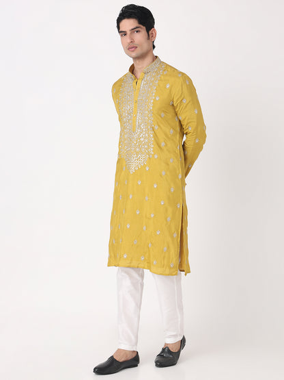 Embellished Straight Kurta and Pjyama Set