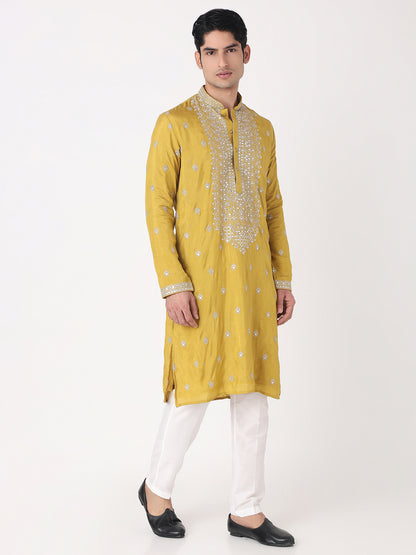 Embellished Straight Kurta and Pjyama Set