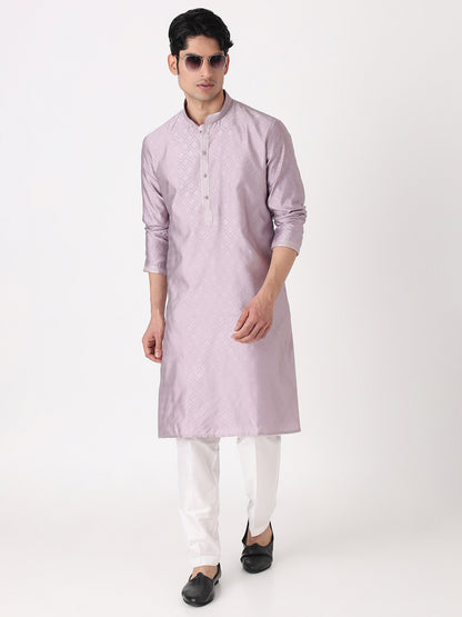 Jacquard Straight Kurta and Pjyama Set