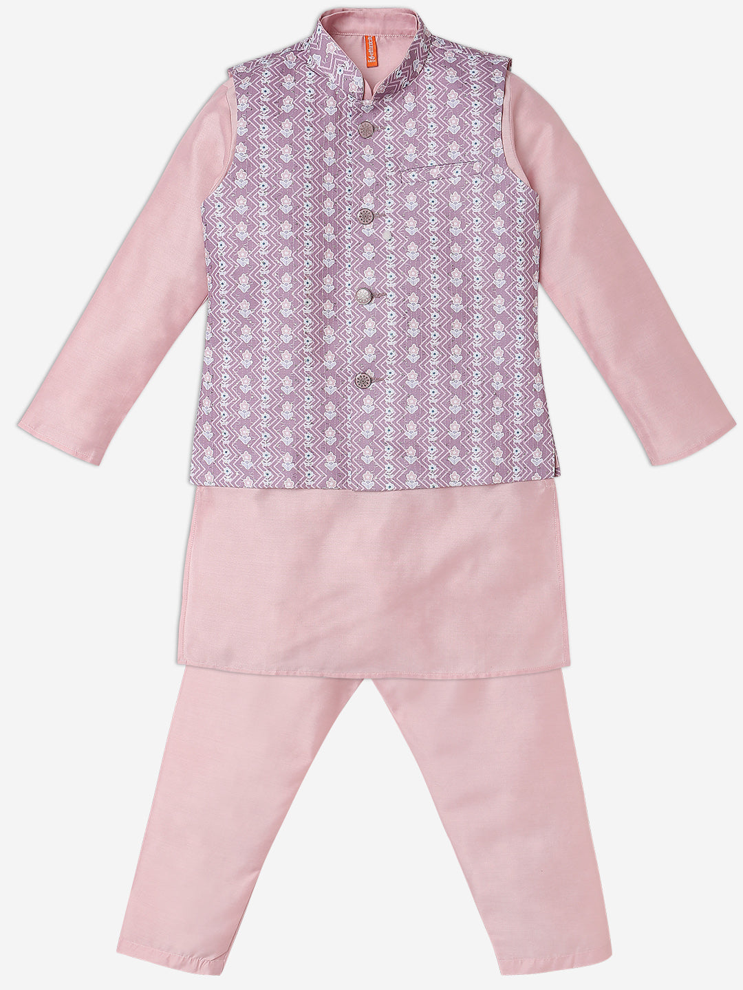 Boys Regular Fit Printed Kurta with Pant Set