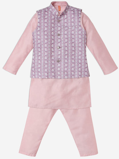 Boys Regular Fit Printed Kurta with Pant Set