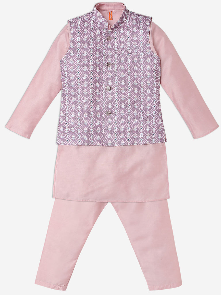 Boys Regular Fit Printed Kurta with Pant Set