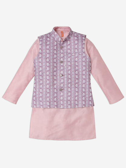 Boys Regular Fit Printed Kurta with Pant Set