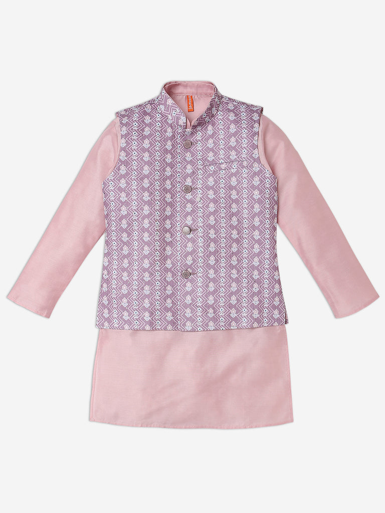 Boys Regular Fit Printed Kurta with Pant Set