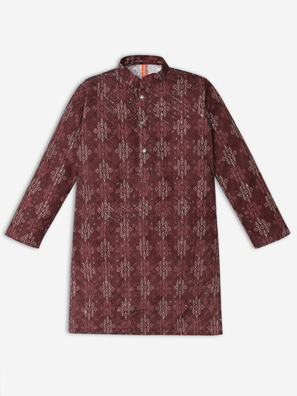 Boys Regular Fit Printed Kurta with Pant Set