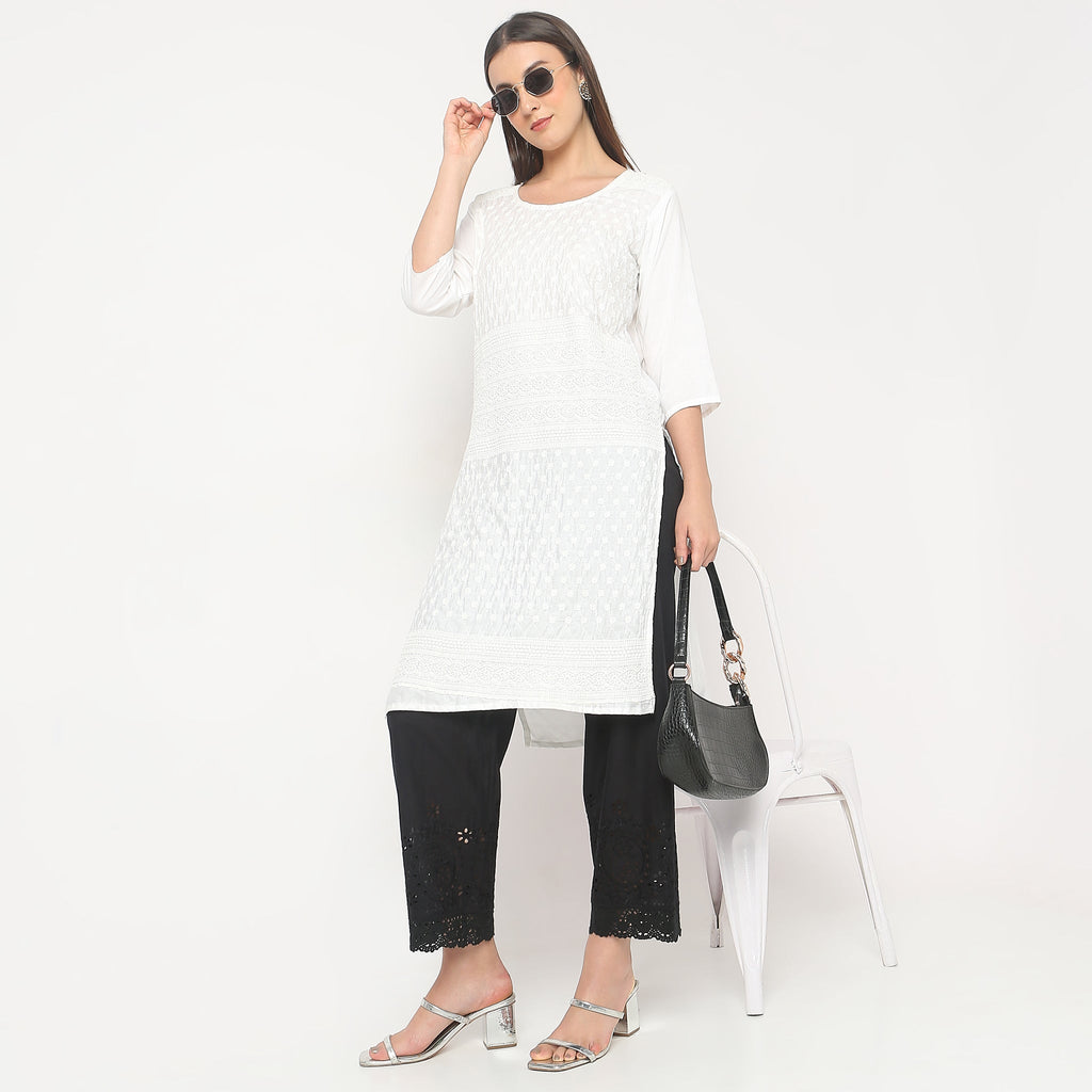 Regular Fit Embroidered Ethnic Pants
