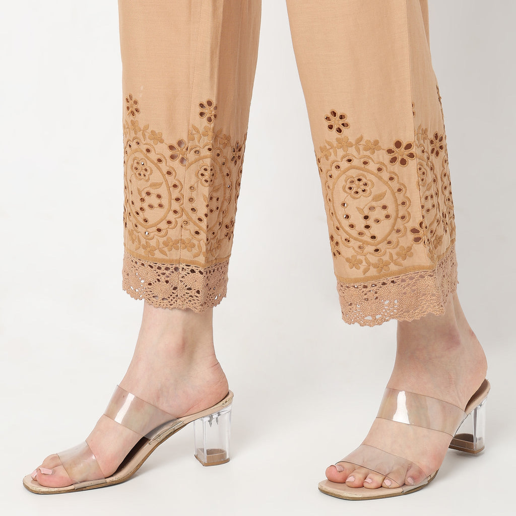 Regular Fit Embroidered Ethnic Pants