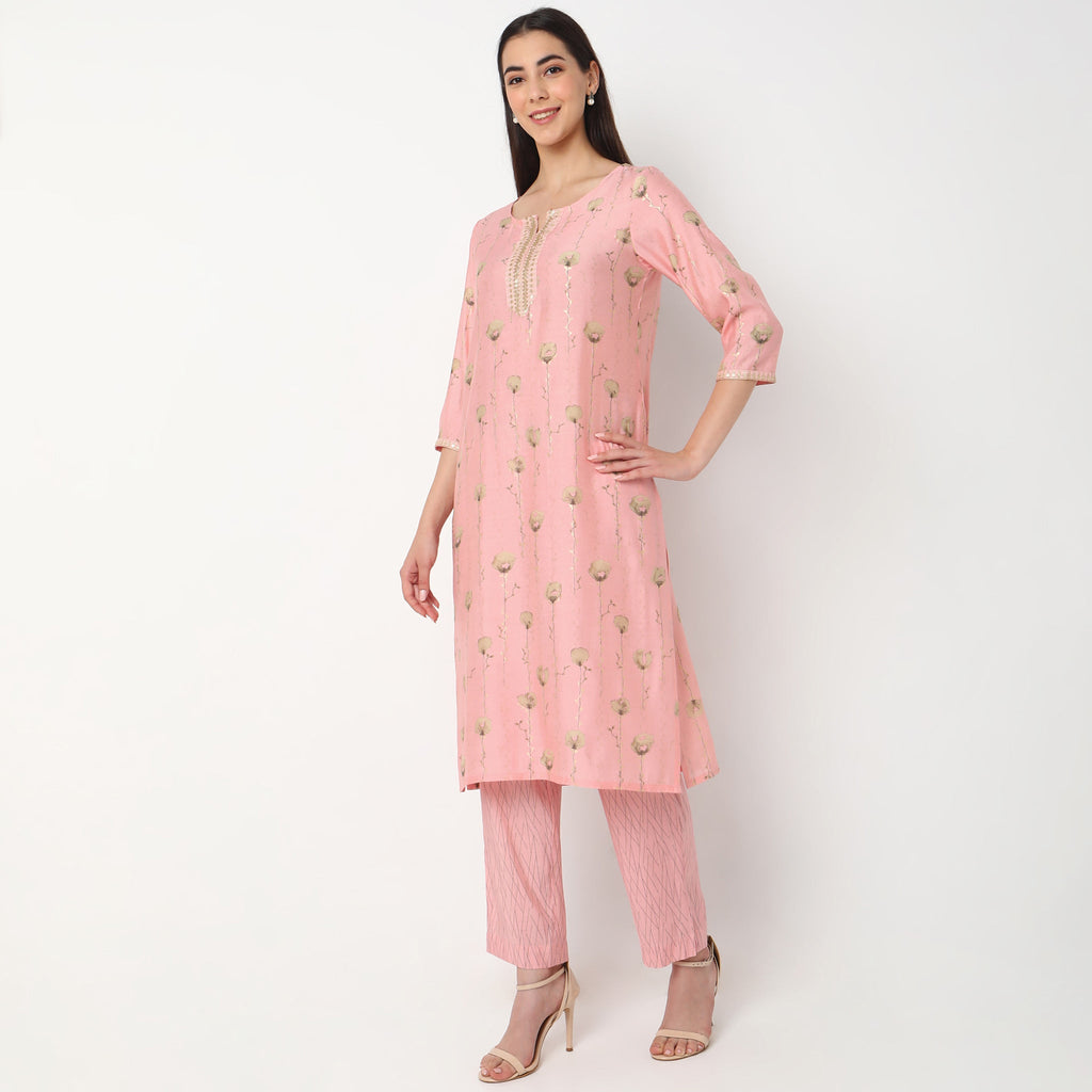 Straight Fit Printed Kurta Set