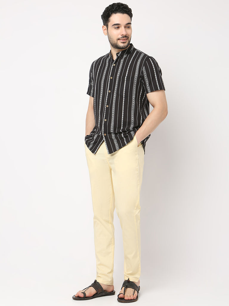 Slim Fit Solid Ankle Length Pants