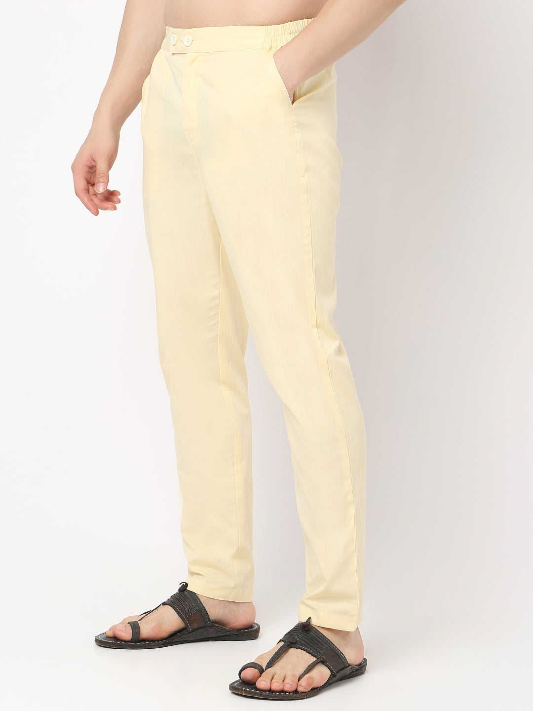 Slim Fit Solid Ankle Length Pants