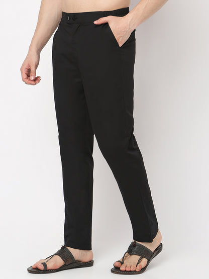 Slim Fit Solid Ankle Length Pants