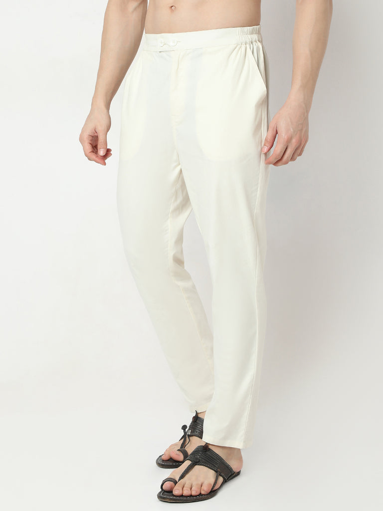 Slim Fit Solid Mid Rise Pants