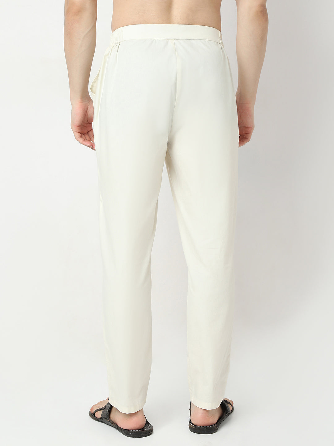 Slim Fit Solid Mid Rise Pants