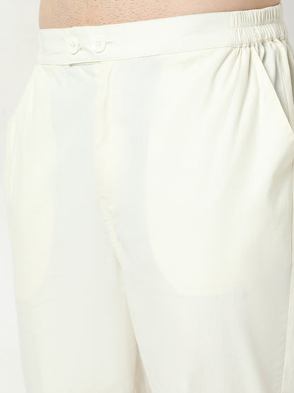 Slim Fit Solid Mid Rise Pants