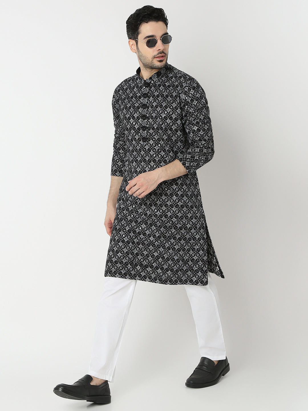Regular Fit Embroidered Full Sleeve Kurta with Pant Set