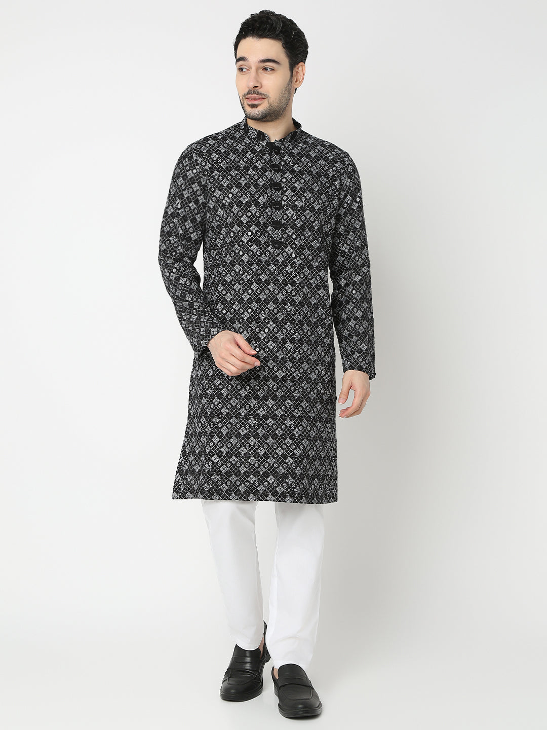 Regular Fit Embroidered Full Sleeve Kurta with Pant Set