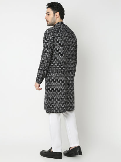 Regular Fit Embroidered Full Sleeve Kurta with Pant Set