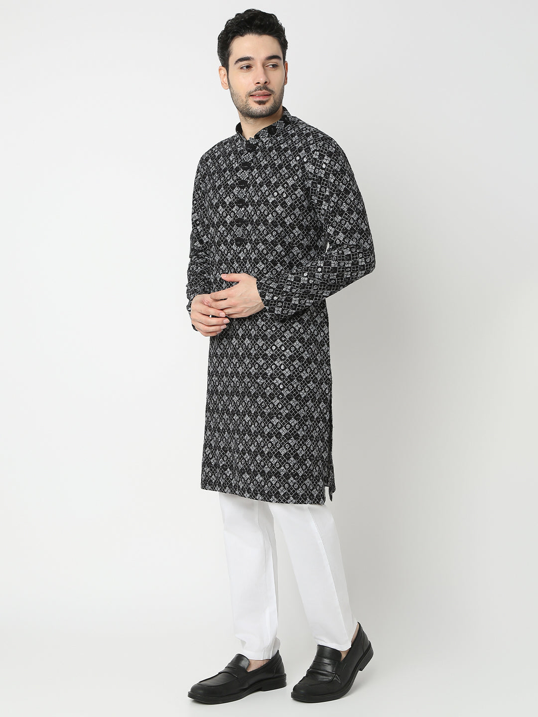 Regular Fit Embroidered Full Sleeve Kurta with Pant Set