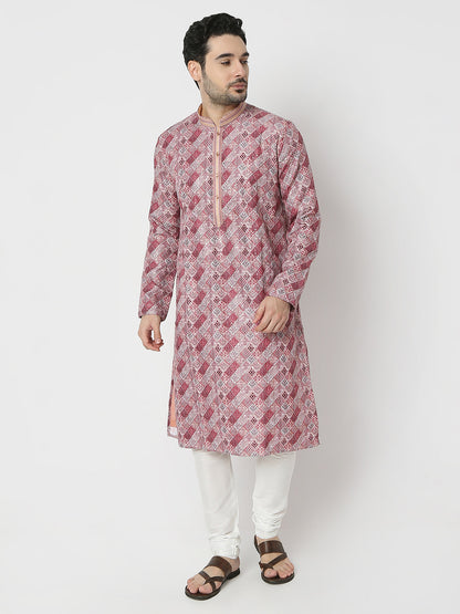 Regular Fit Printed Full Sleeves Kurta and Pant Set