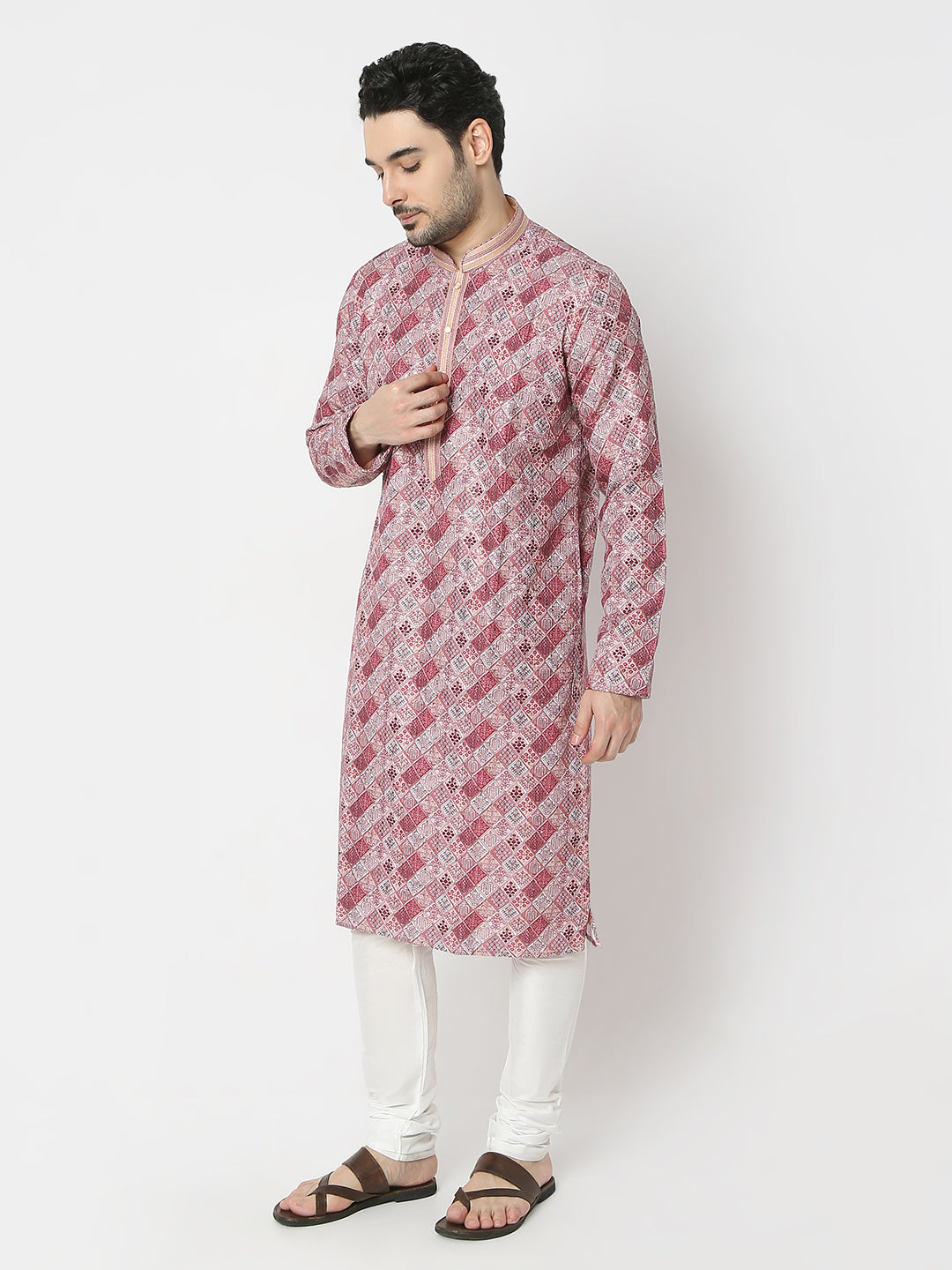 Regular Fit Printed Full Sleeves Kurta and Pant Set