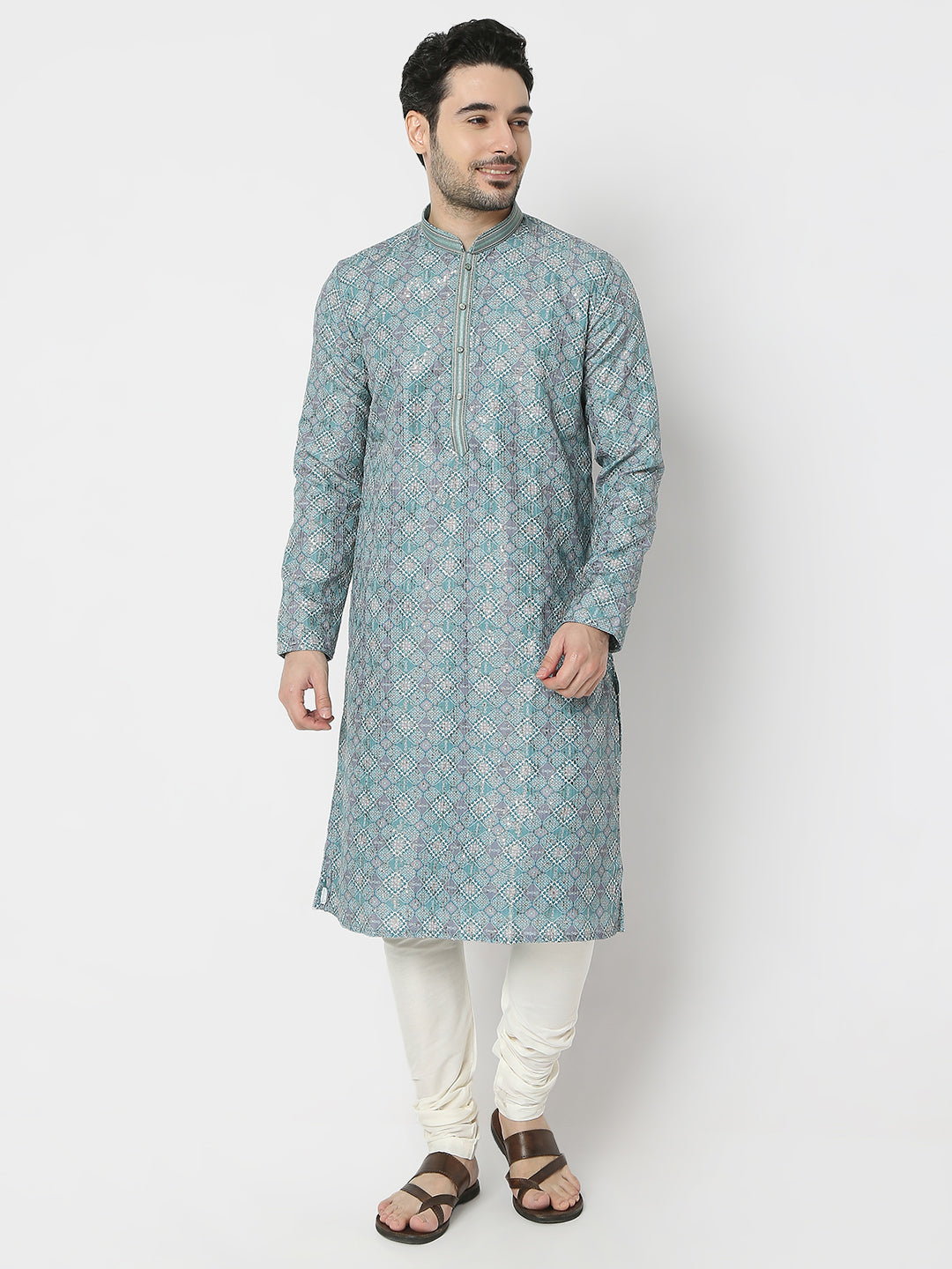 Regular Fit Printed Full Sleeves Kurta and Pant Set