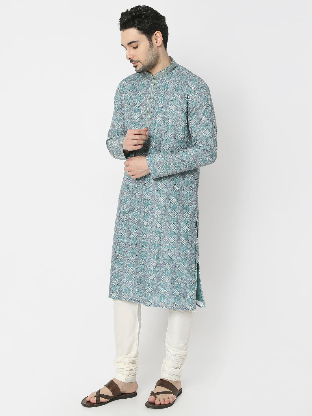 Regular Fit Printed Full Sleeves Kurta and Pant Set