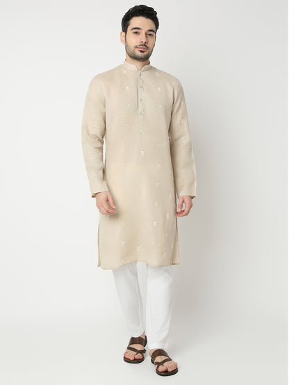 Regular Fit Embroidered Full Sleeve Kurta with Pant Set