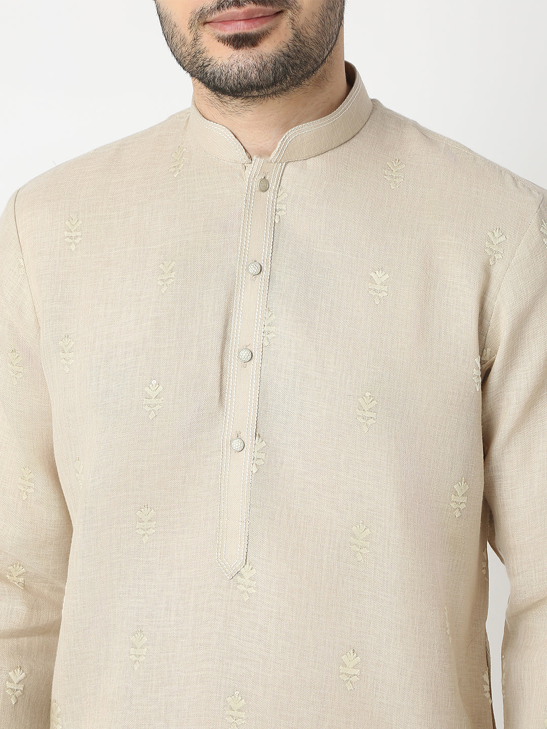 Regular Fit Embroidered Full Sleeve Kurta with Pant Set