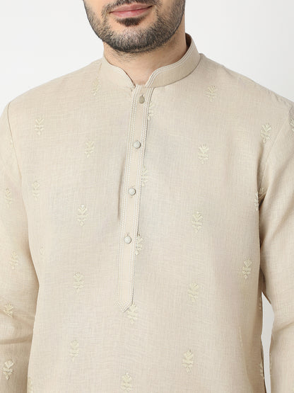 Regular Fit Embroidered Full Sleeve Kurta with Pant Set