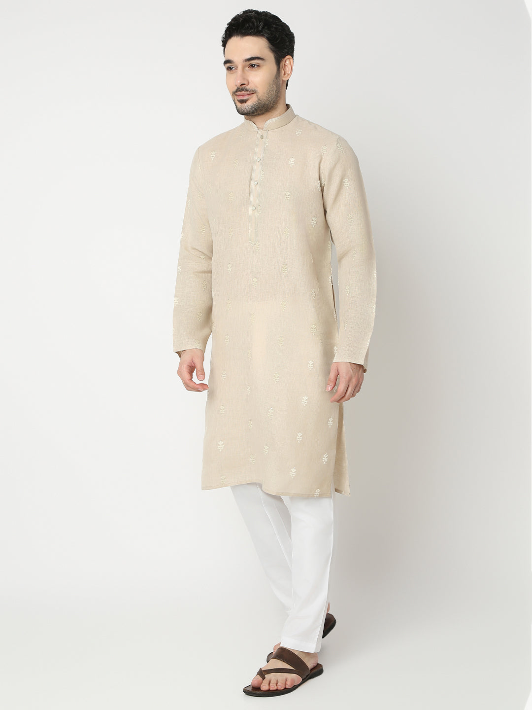 Regular Fit Embroidered Full Sleeve Kurta with Pant Set