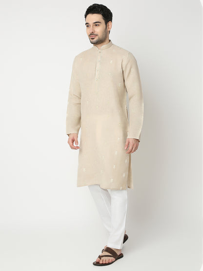 Regular Fit Embroidered Full Sleeve Kurta with Pant Set
