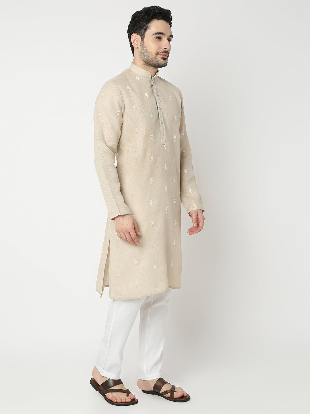 Regular Fit Embroidered Full Sleeve Kurta with Pant Set