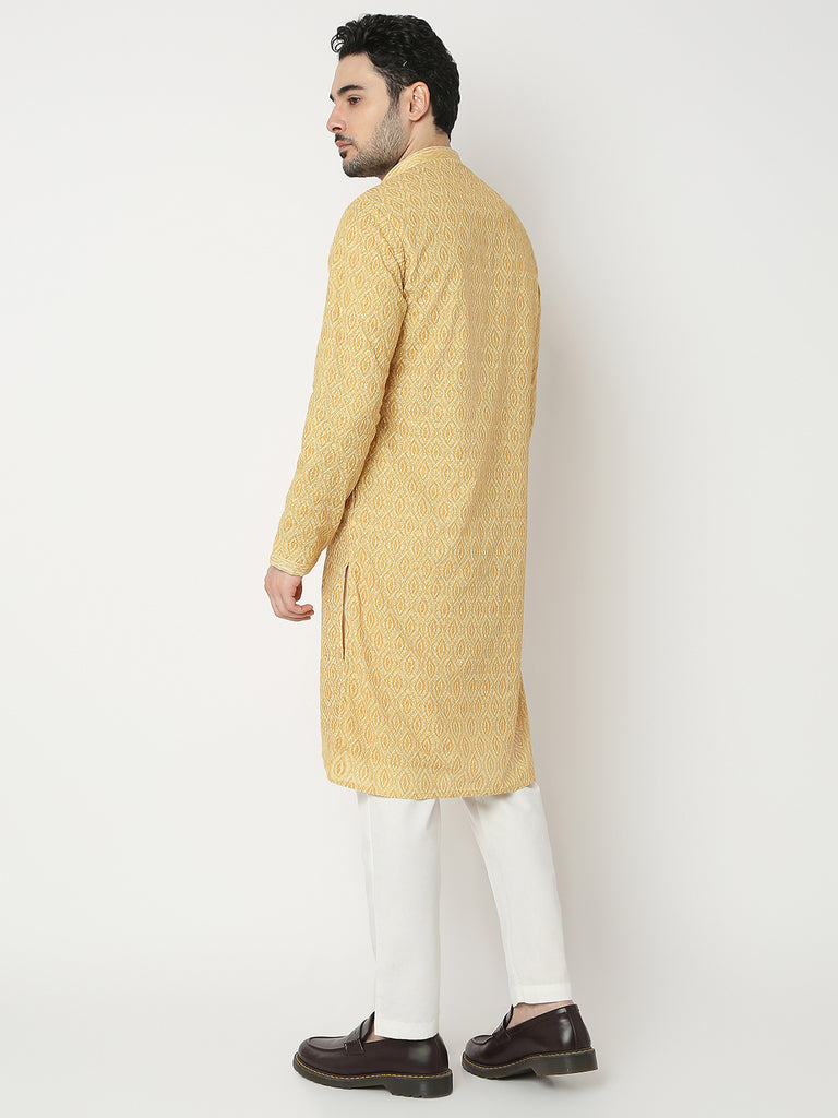 Regular Fit Embroidered Full Sleeve Kurta with Pant Set