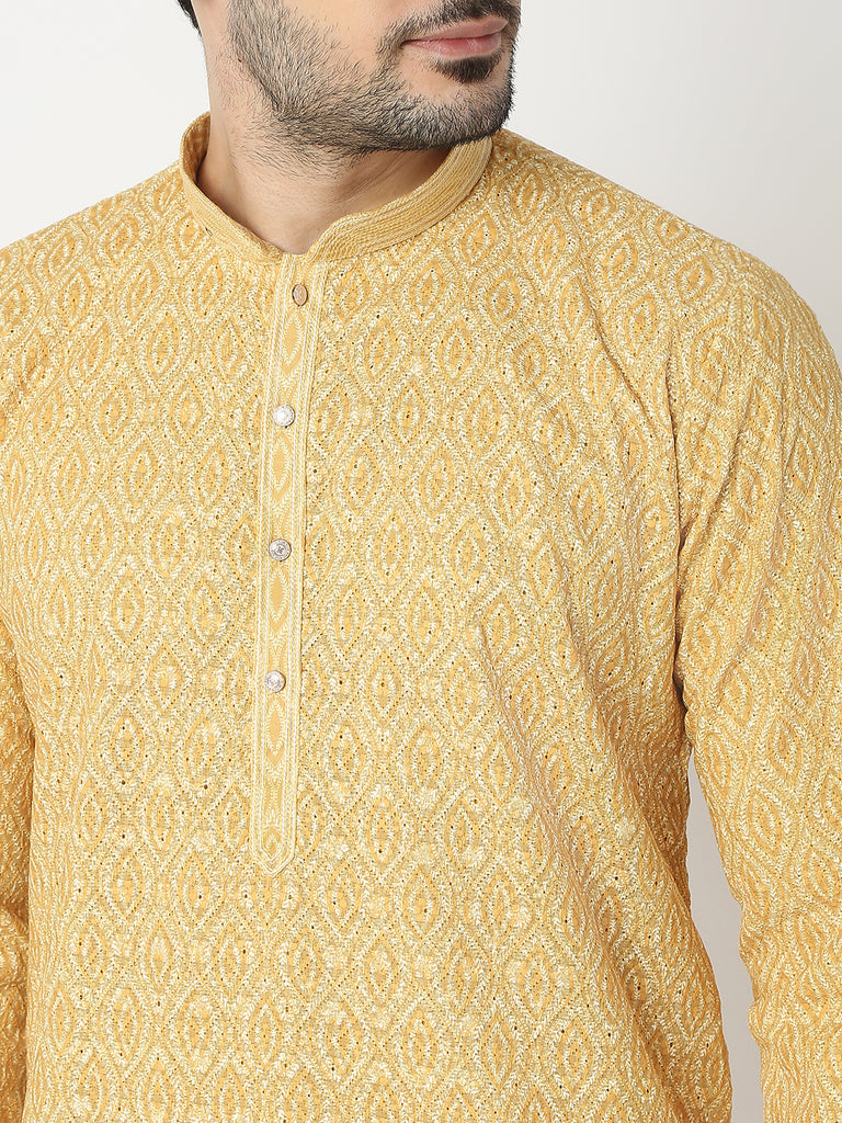 Regular Fit Embroidered Full Sleeve Kurta with Pant Set