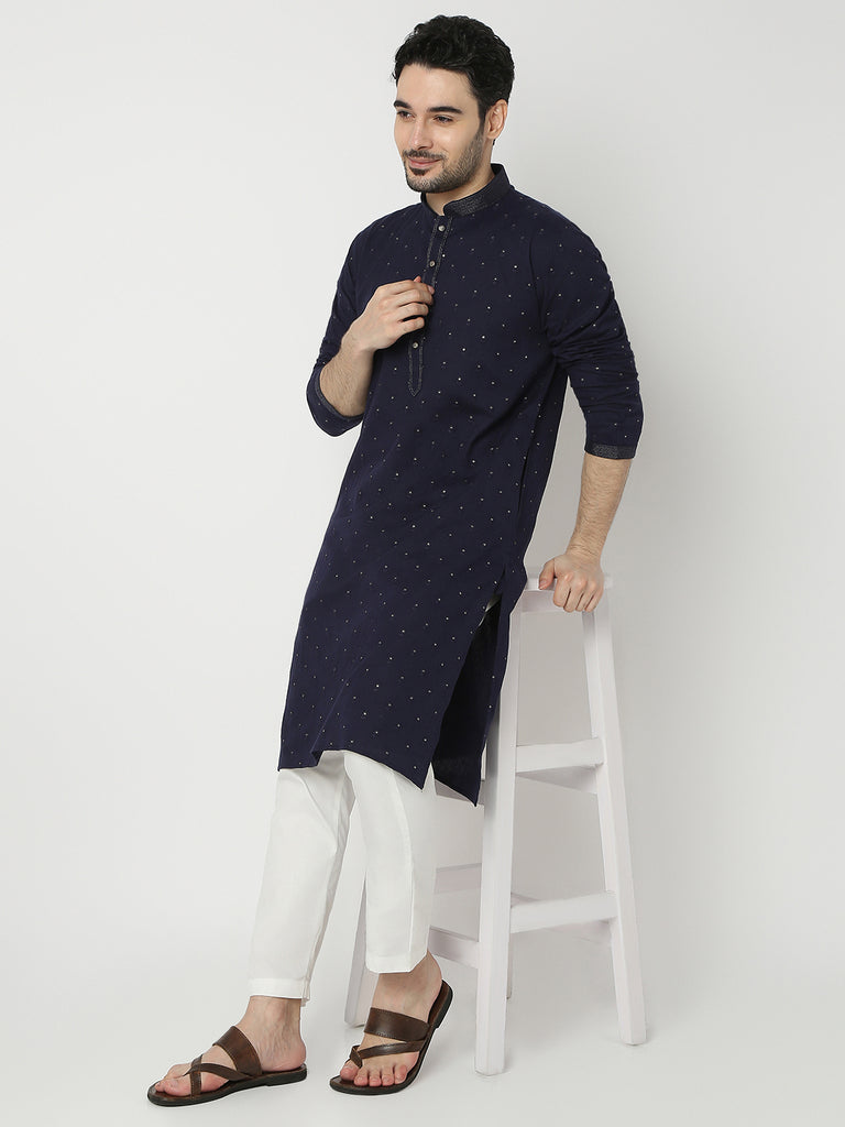 Regular Fit Embroidered Full Sleeve Kurta with Pant Set