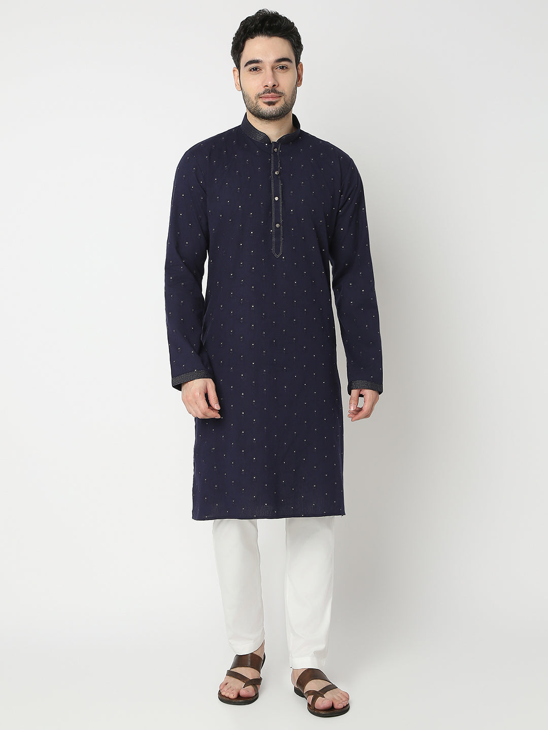 Regular Fit Embroidered Full Sleeve Kurta with Pant Set