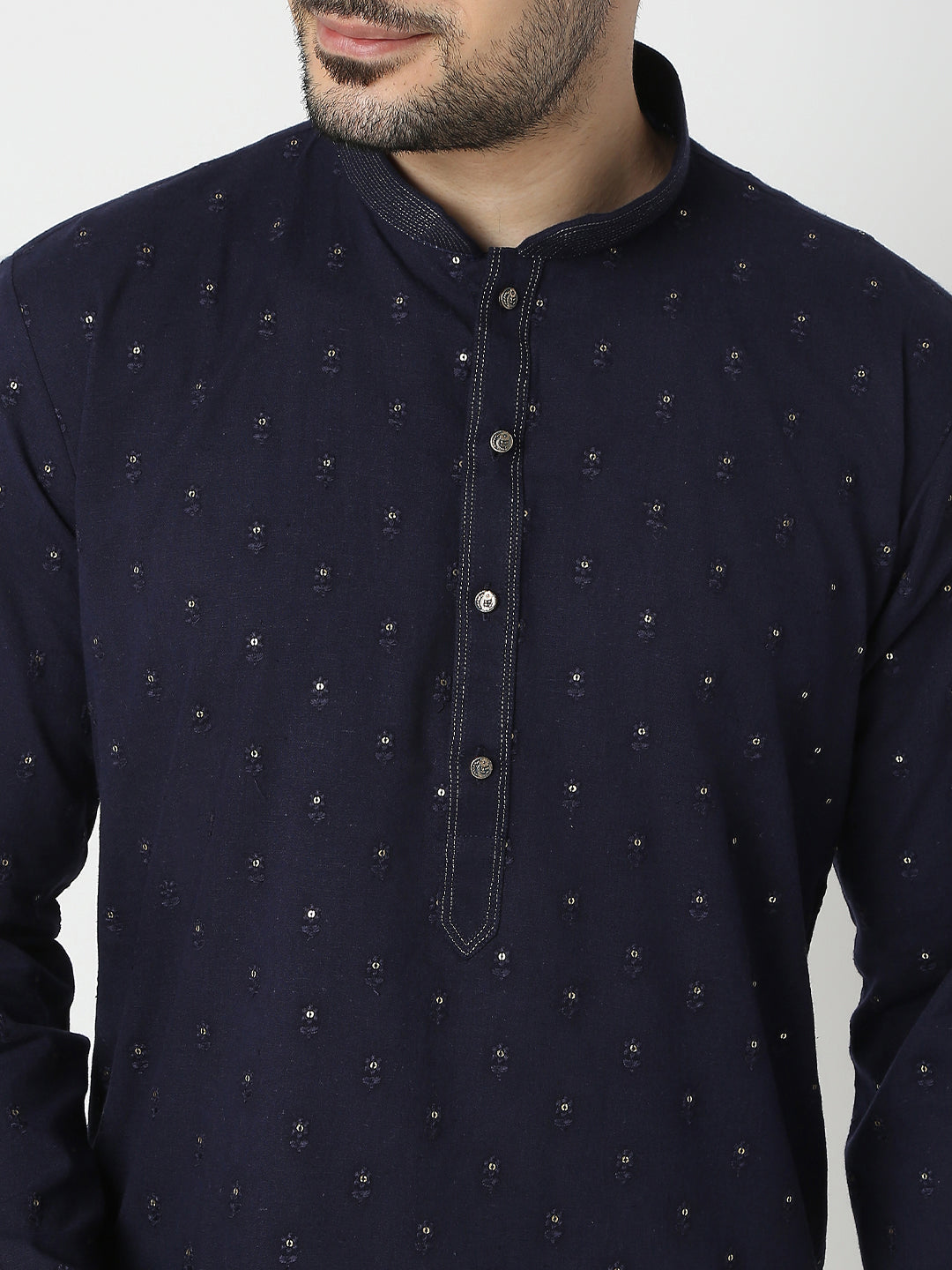 Regular Fit Embroidered Full Sleeve Kurta with Pant Set